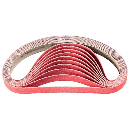 Pferd Coated Belt, Co-Cool, 3/4"x18", 80 Grit, 3/4" W, 18" L, Coated, Ceramic Oxide, 80 Grit 49563